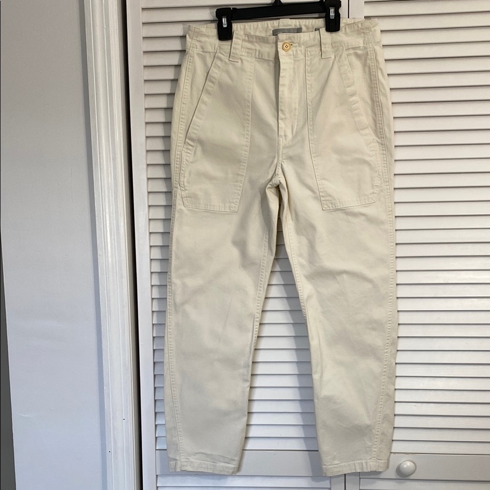 🔥🔥Vince Cream Cargo Pants with Straight-Leg Cut